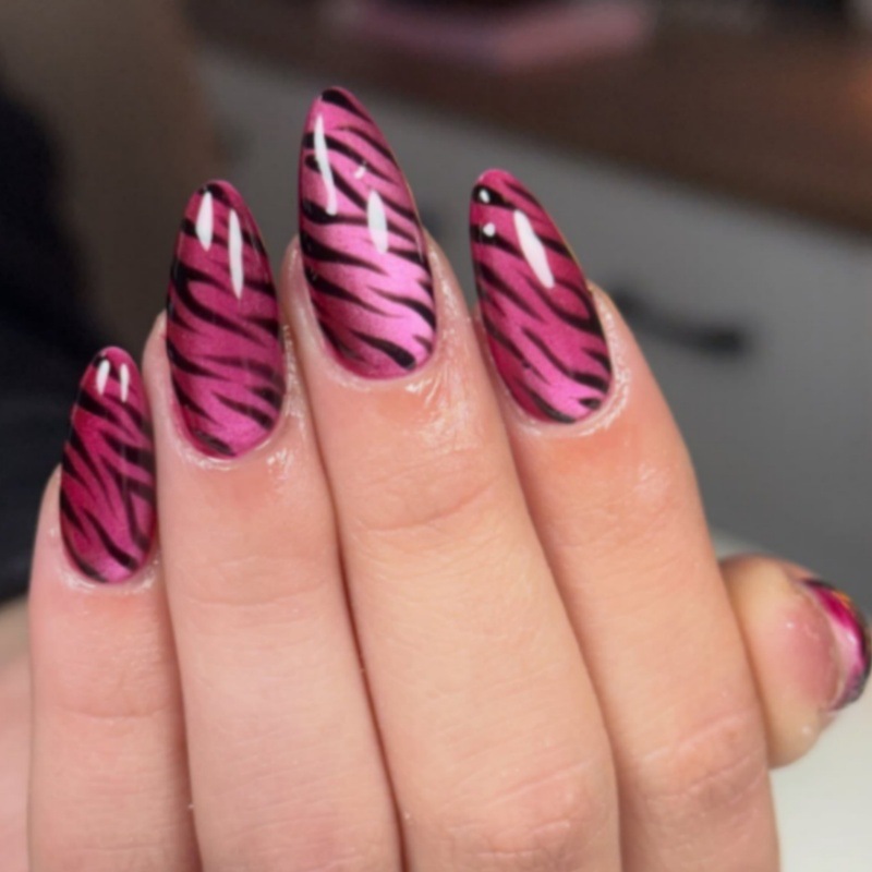 Nail Art Zebra - 24 pezzi di unghie finte a