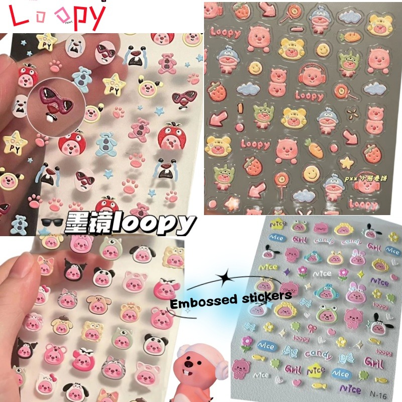 Nail Art Quirky - Adesivo 3D in rilievo Loopy, adesivo