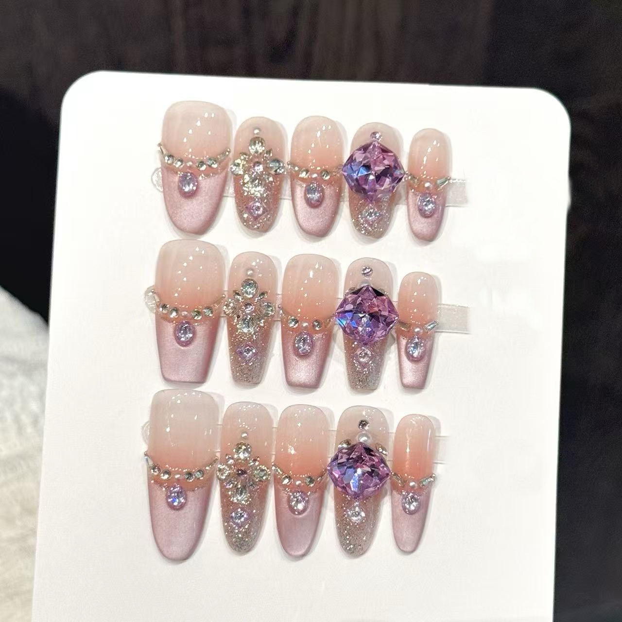 Nail Art Oval - 10 pz. Unghie Finte a Pressione