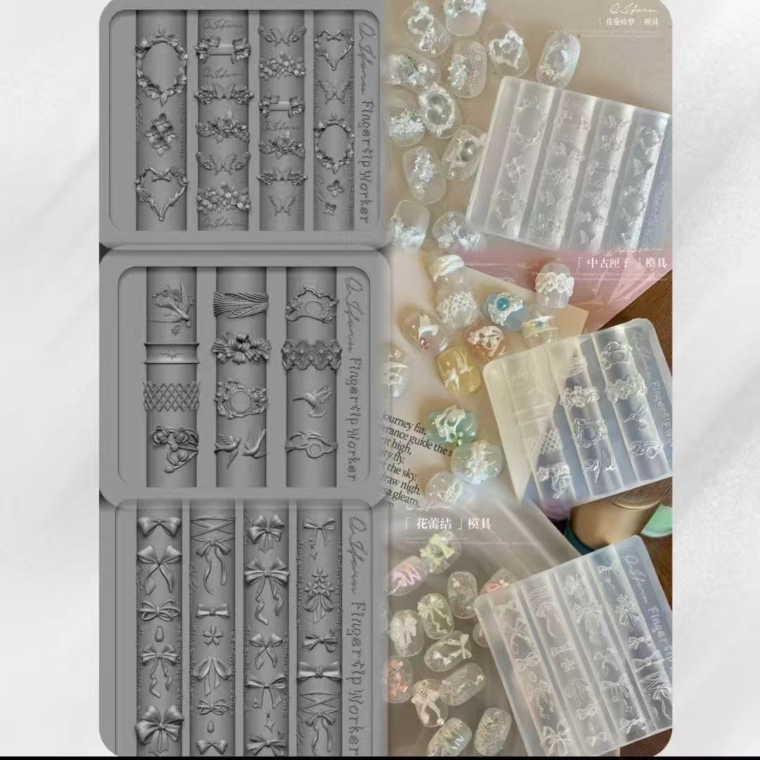Nail Art Vintage - Stampo in silicone artistico vintage con