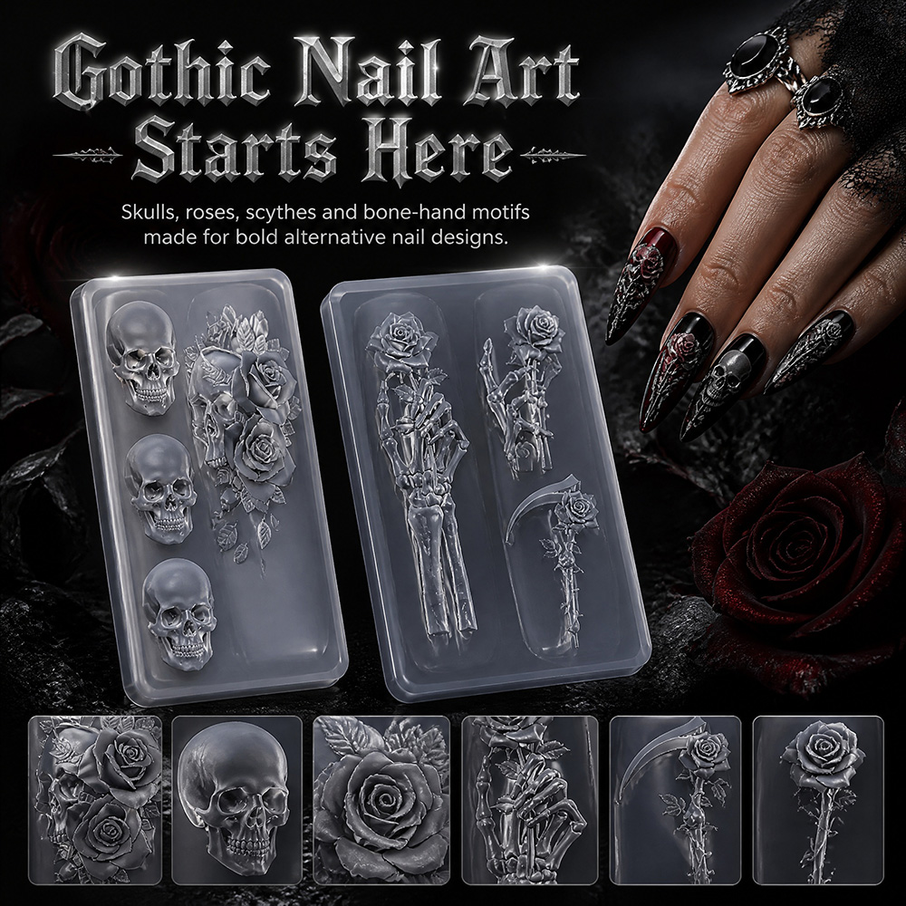 Nail Art Vintage - Set da 2 Pezzi: Stampo in