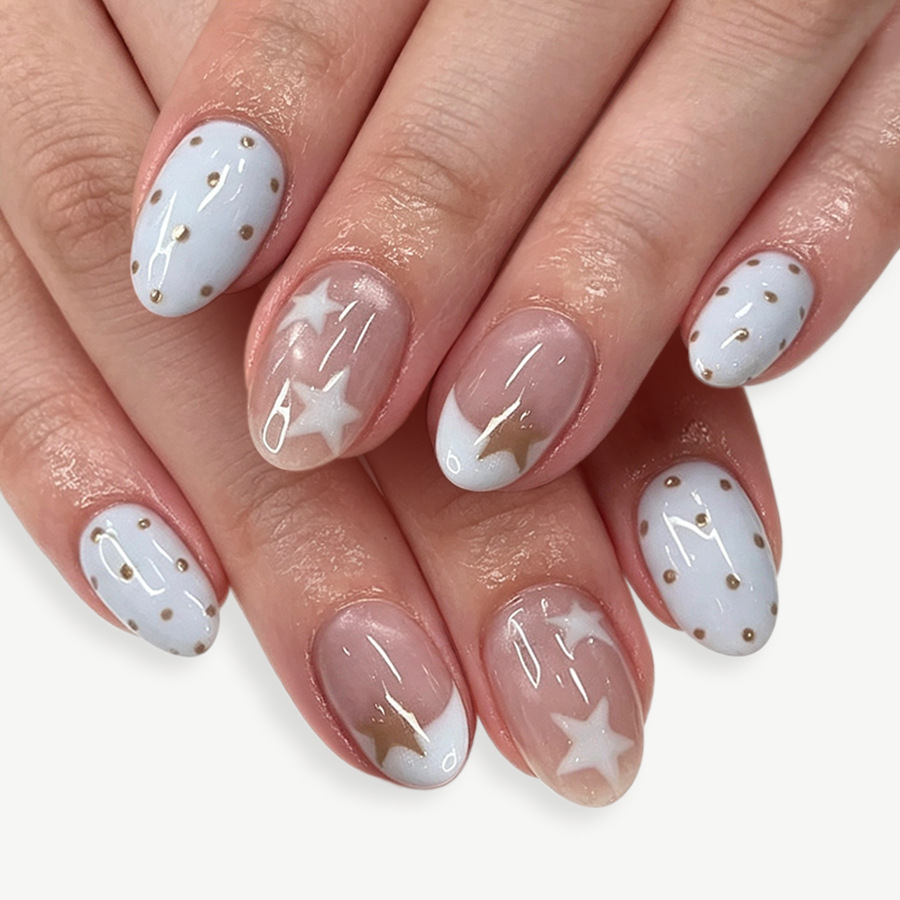 Nail Art Oval - 24 pezzi di unghie finte a