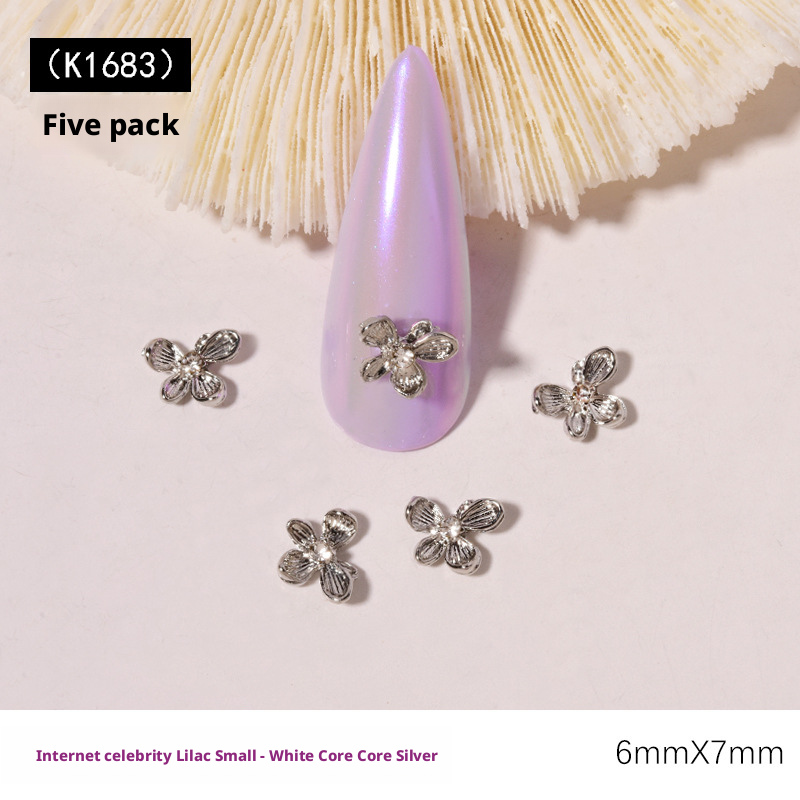 Nail Art Lilac - 10 Pezzi Decorazioni per Unghie 3D