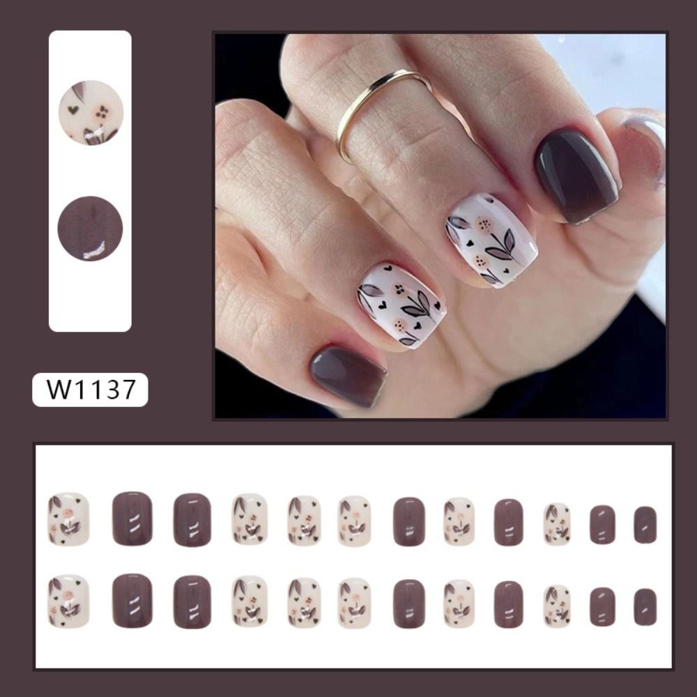 Nail Art Zebra - Nuove unghie finte rotonde corte Strisce