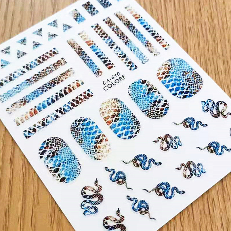 Nail Art Zebra - 1 PC Snake Zebra Skin Design