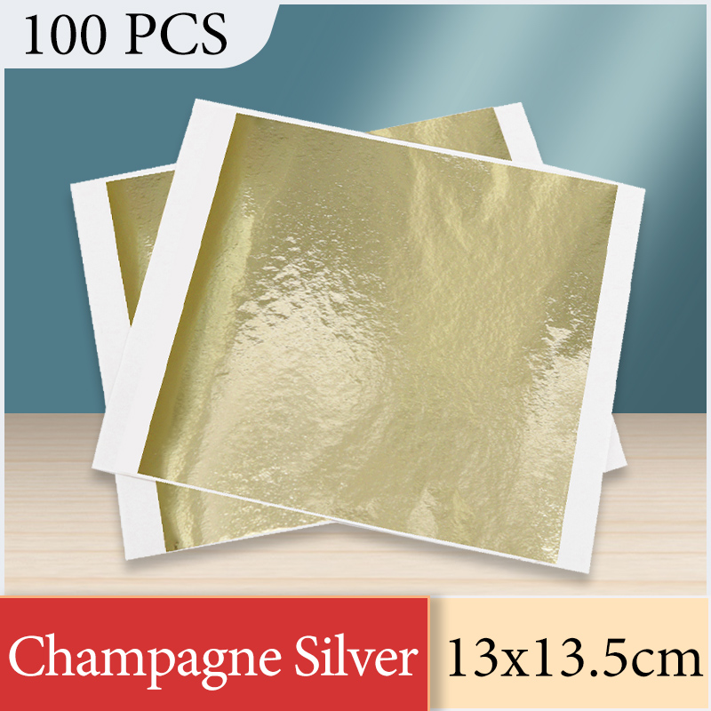 Nail Foil Transfer - 13x13,5 cm Champagne Foglio d'argento Carta