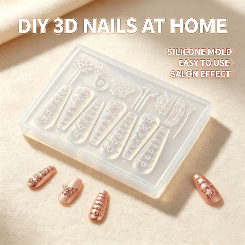 Nail Art Vintage - Stampo in silicone 3D per forcine