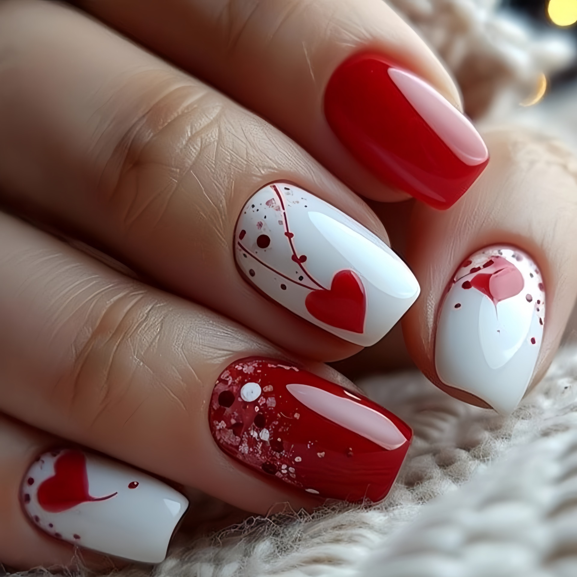 Press On Nail Set - Unghie finte corte medie per donne