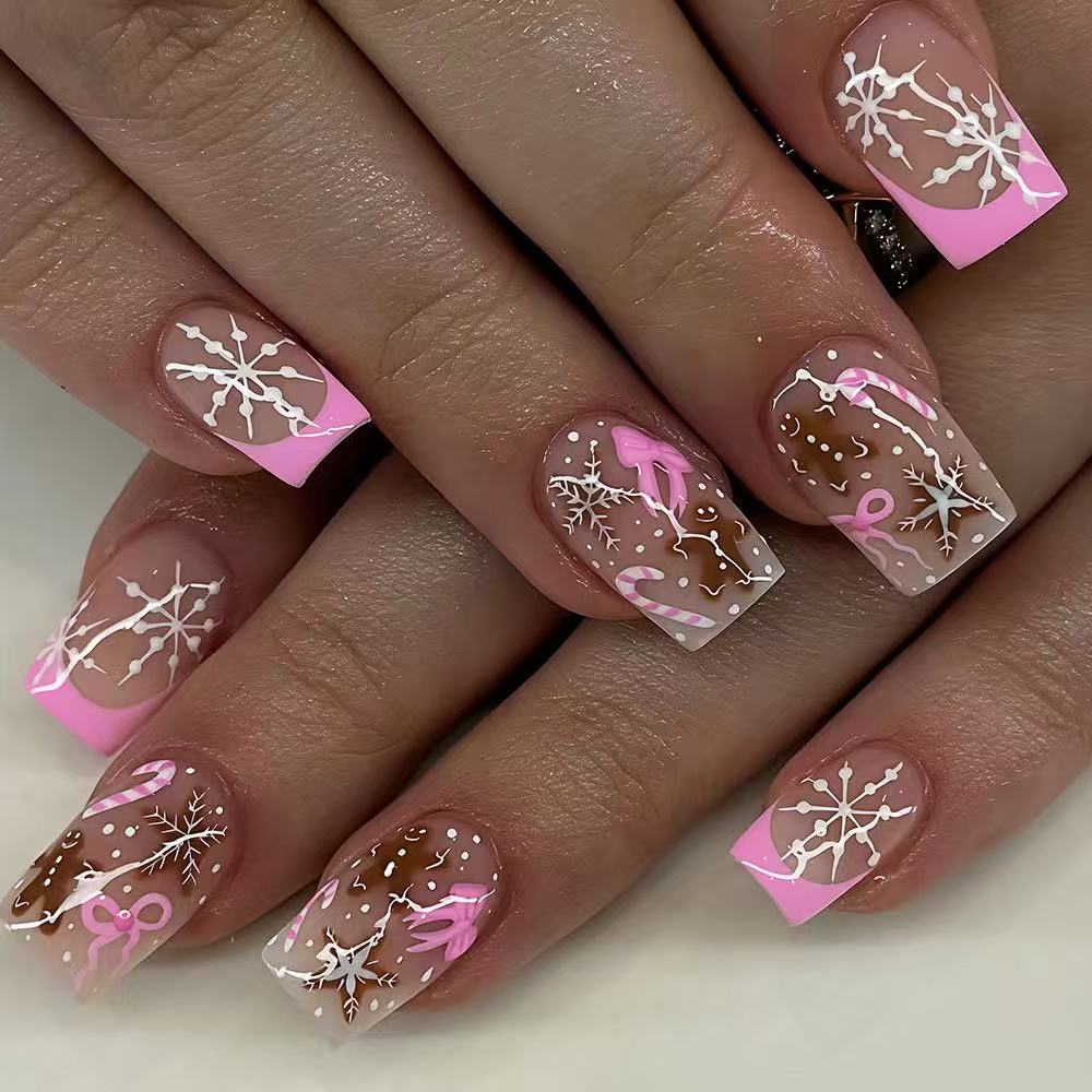 Press On Nail Set - Unghie Finte Natalizie a Pressione, Forma