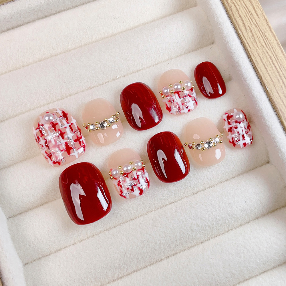 Nail Art Fake Nails - Kit di 10 Unghie Finte Corte