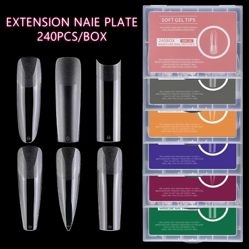 Nail Art Xxl - 240 pz XXL Lungo Quadrato Completo
