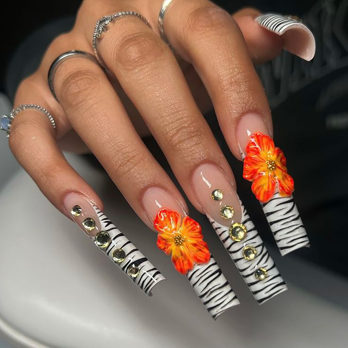 Nail Art Quirky - 24 pezzi di fiori stampa sulle