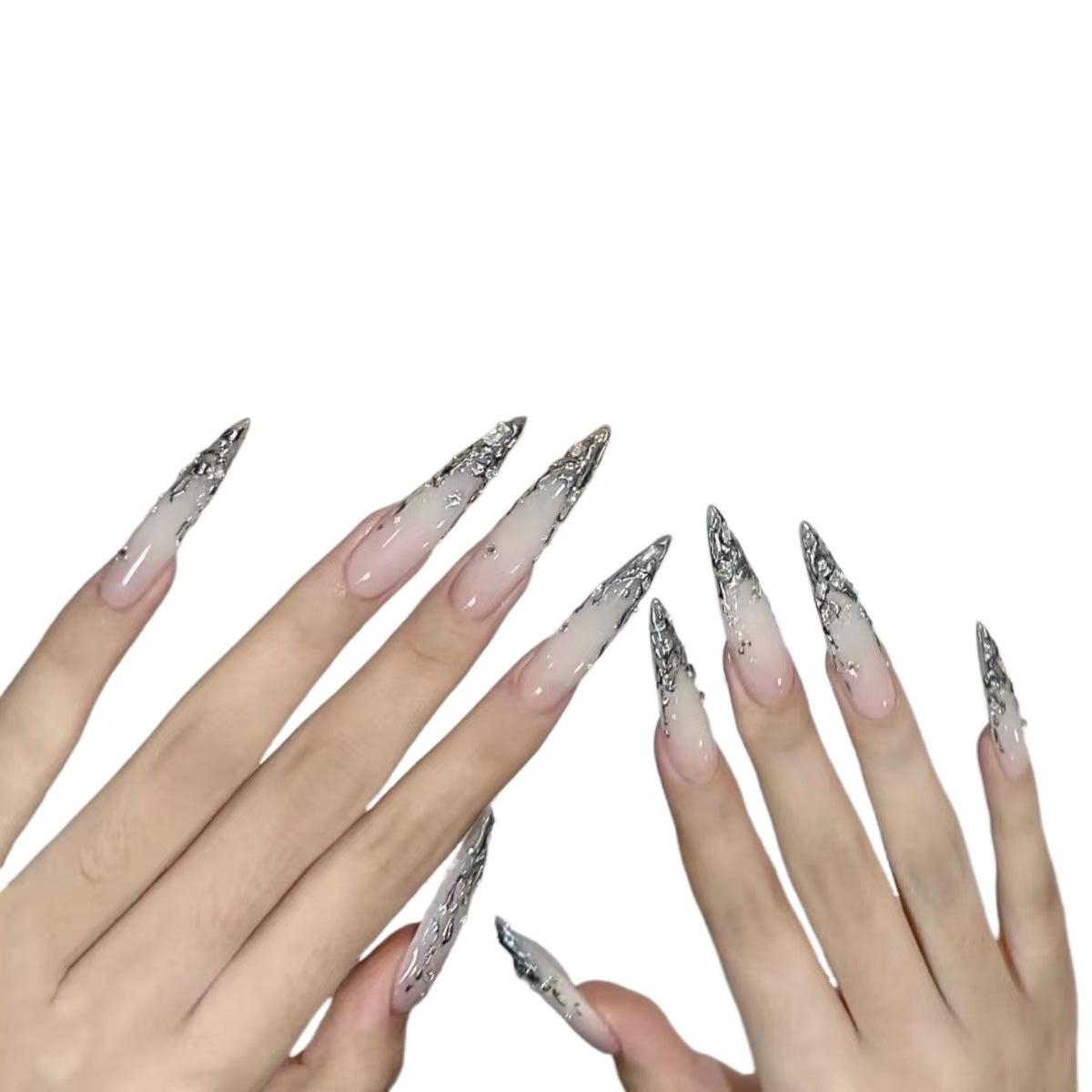 Yk2 Sfumato bianco dorato e di - Press On Nail Set recensione e prezzo