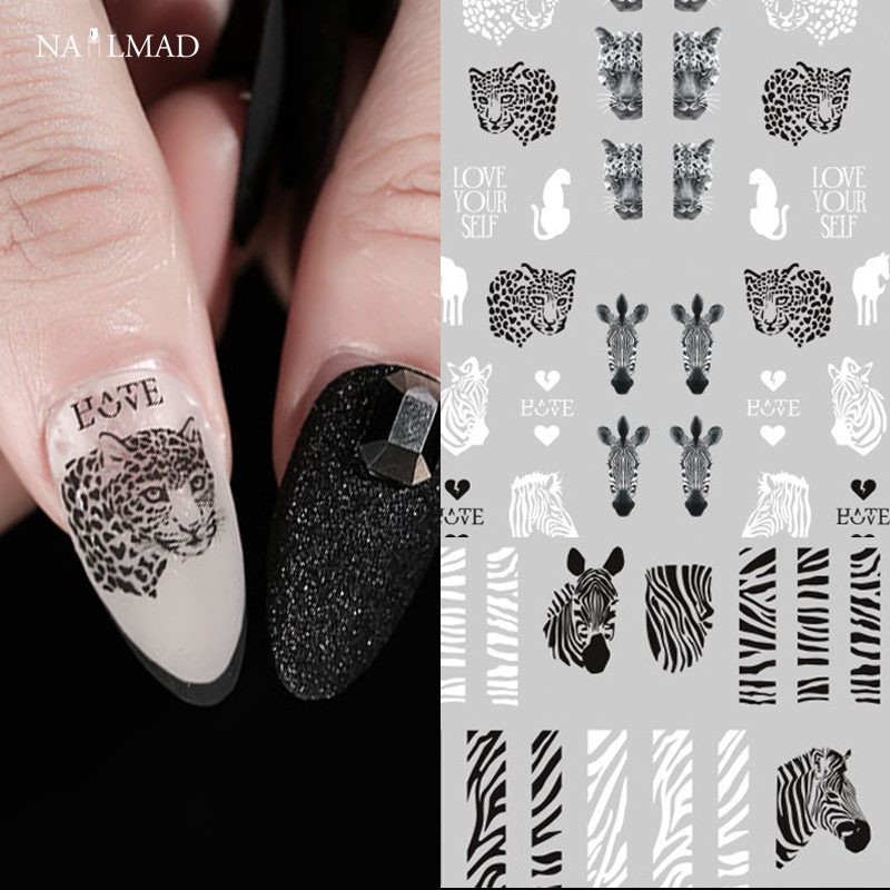 1 foglio Lion Zebra Nail Stick - Nail Art Zebra recensione e prezzo