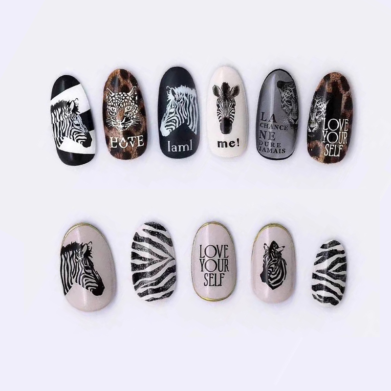 1 foglio Lion Zebra Nail Stick - Nail Art Zebra recensione e prezzo