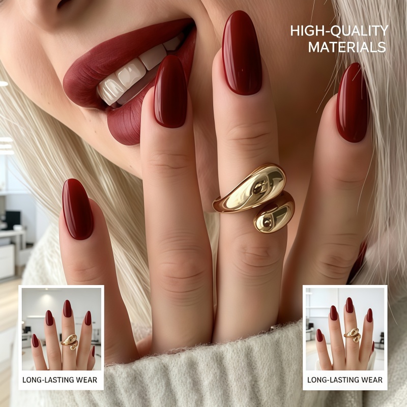 Nuove 24 unghie finte rosso vi - Nail Art Red Wine recensione e prezzo