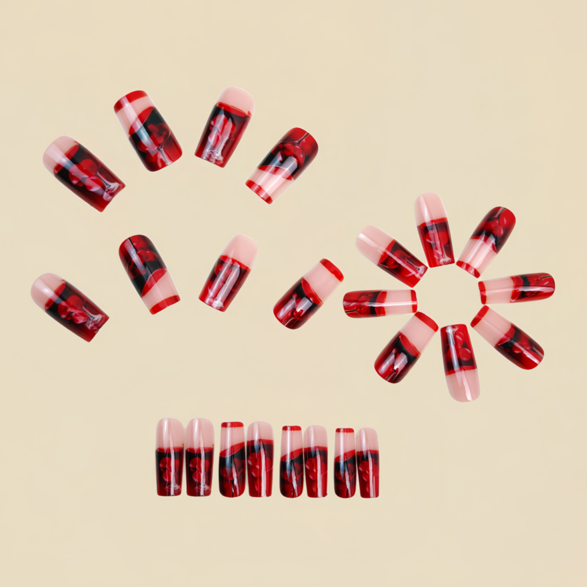 Unghie finte medio lunghe per  - Nail Art Red Wine recensione e prezzo