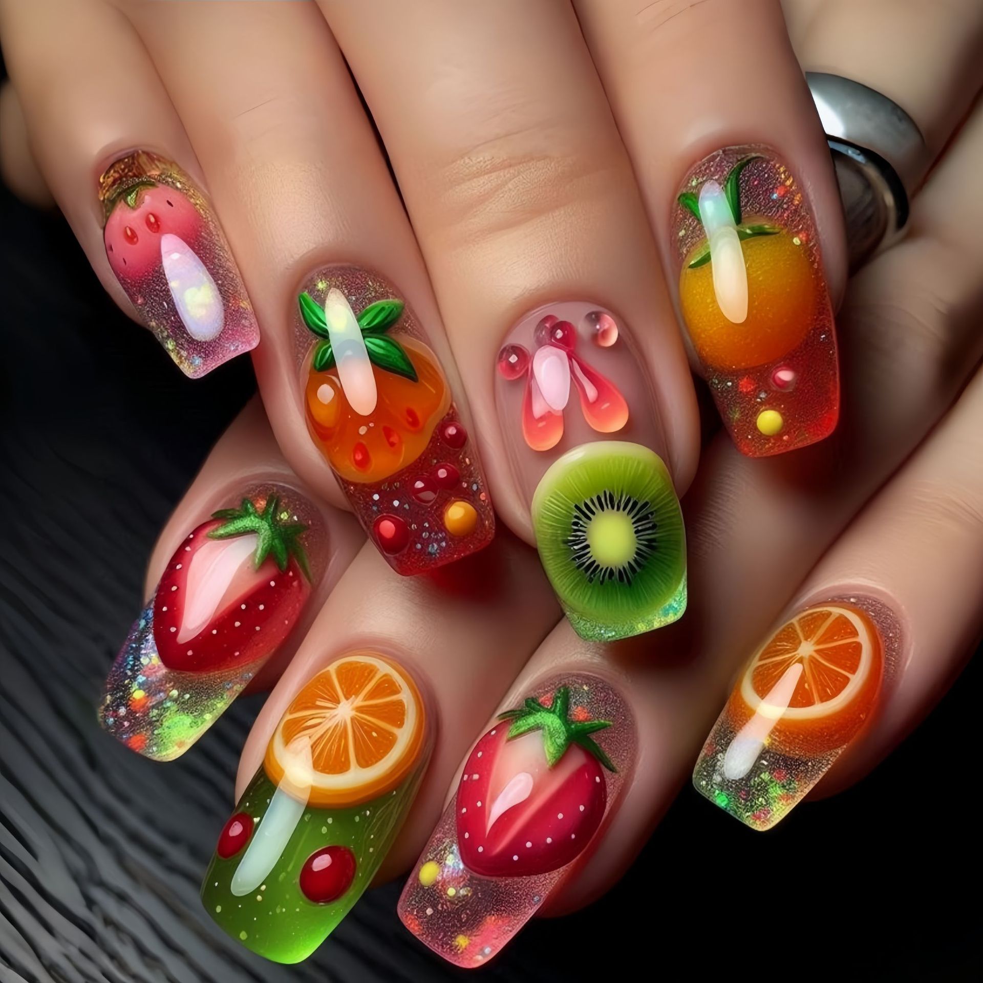 Unghie finte medio lunghe per  - Nail Art Red Wine recensione e prezzo