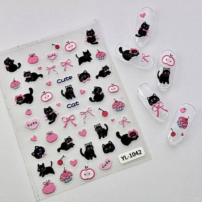 Adesivo 3D a Rilievo Gatto Ner - Nail Art Vintage recensione e prezzo