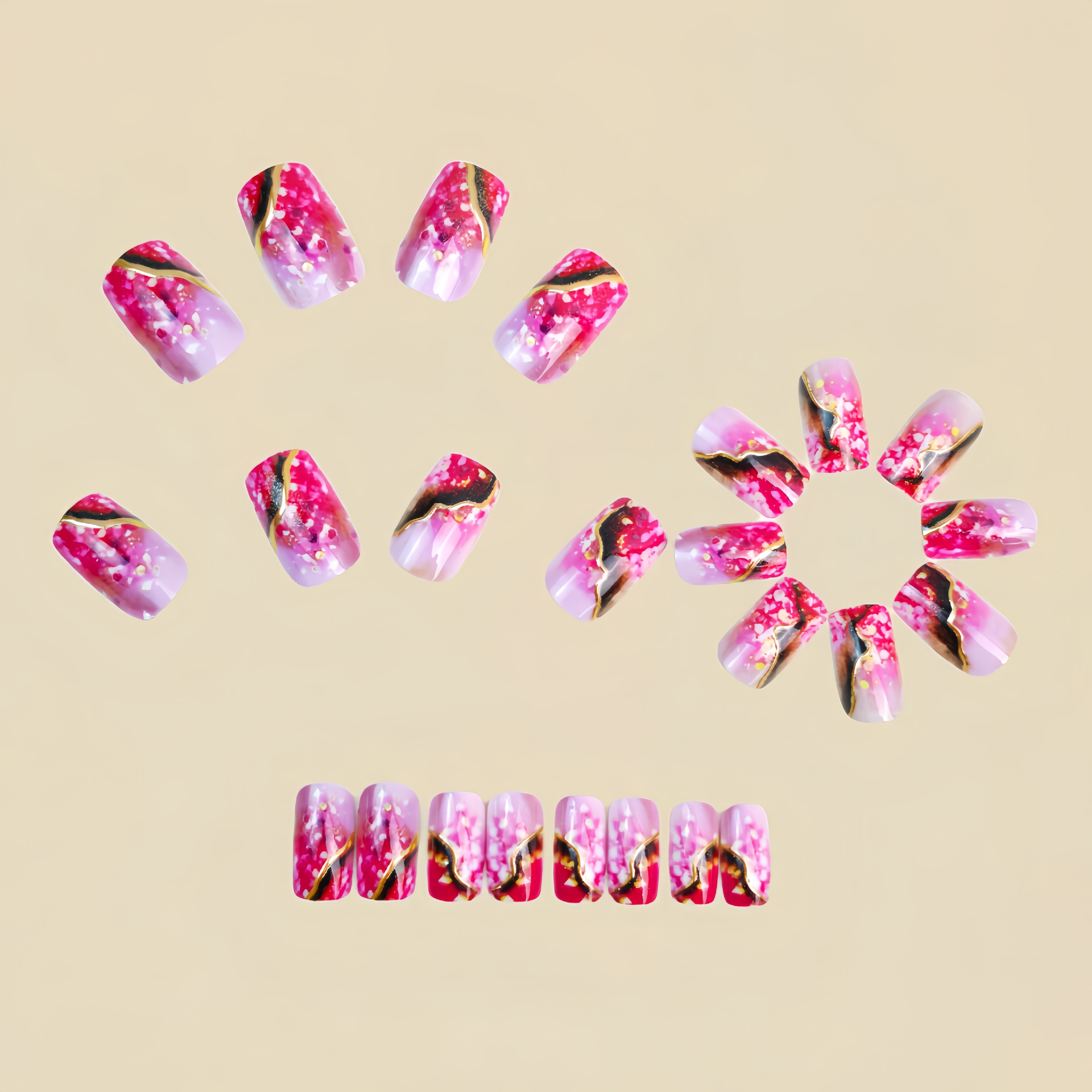 Unghie finte di media lunghezz - Nail Art Fake Nails recensione e prezzo